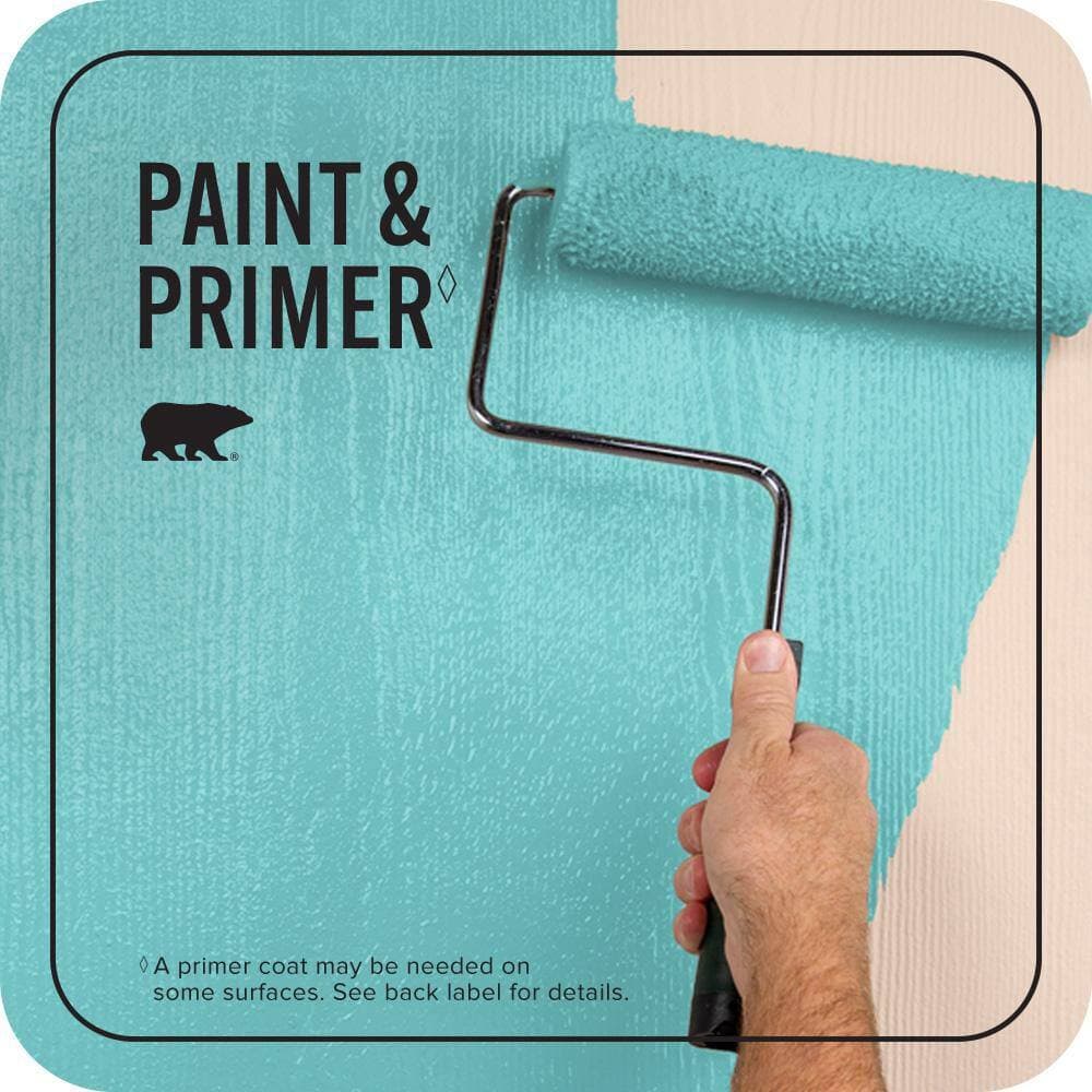 BEHR PREMIUM PLUS 1 qt. #P460-3 Soft Turquoise Satin Enamel Exterior Paint & Primer (3)