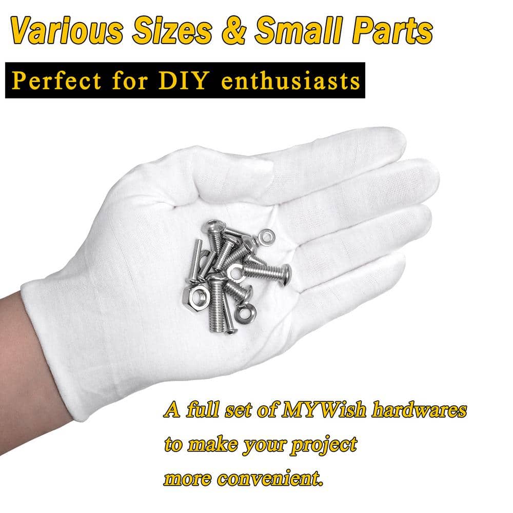 MYWISH 244-Piece M5 Stainless Steel Button Head Hex Socket Cap Screw Assortment Kit with Nuts and Washers (2)