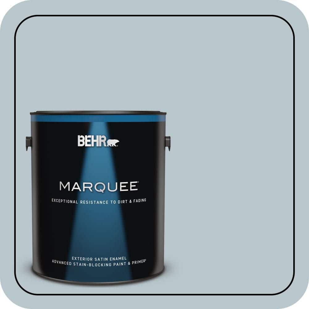 BEHR MARQUEE 1 gal. #N480-2 Flowing Breeze Satin Enamel Exterior Paint & Primer