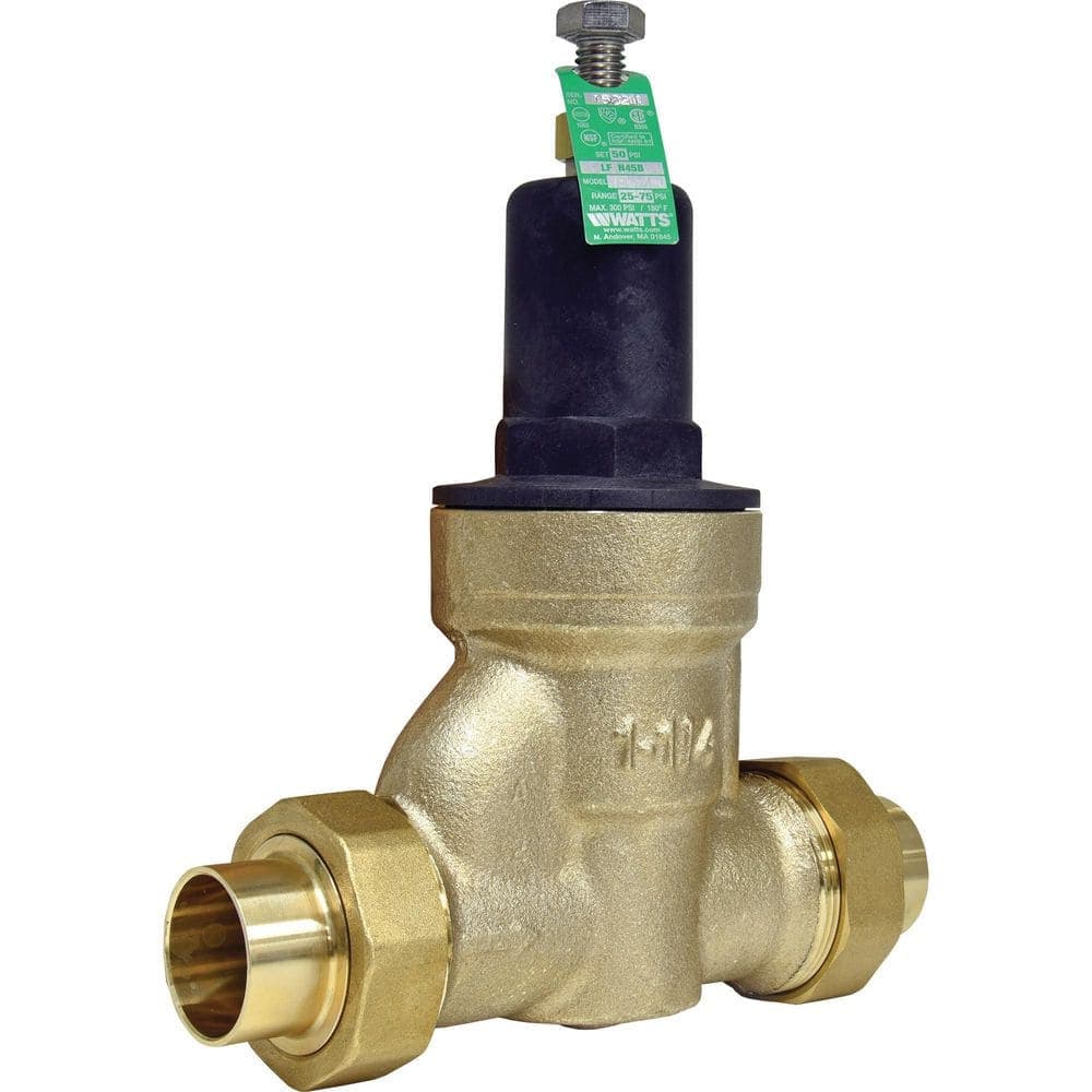 Watts 1-1/4 in. Lead-Free Copper Silicon Double Union Pressure Reducing Valve (2)