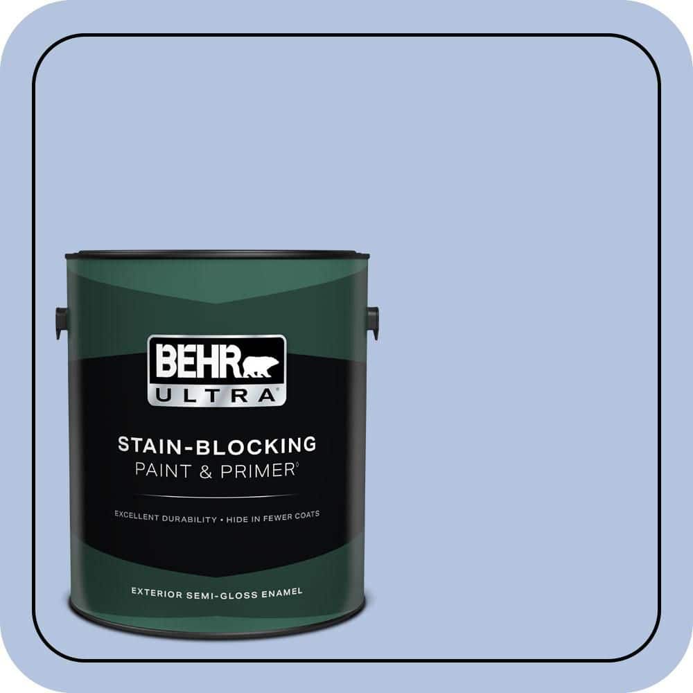 BEHR ULTRA 1 gal. #600C-3 Periwinkle Bud Semi-Gloss Enamel Exterior Paint & Primer