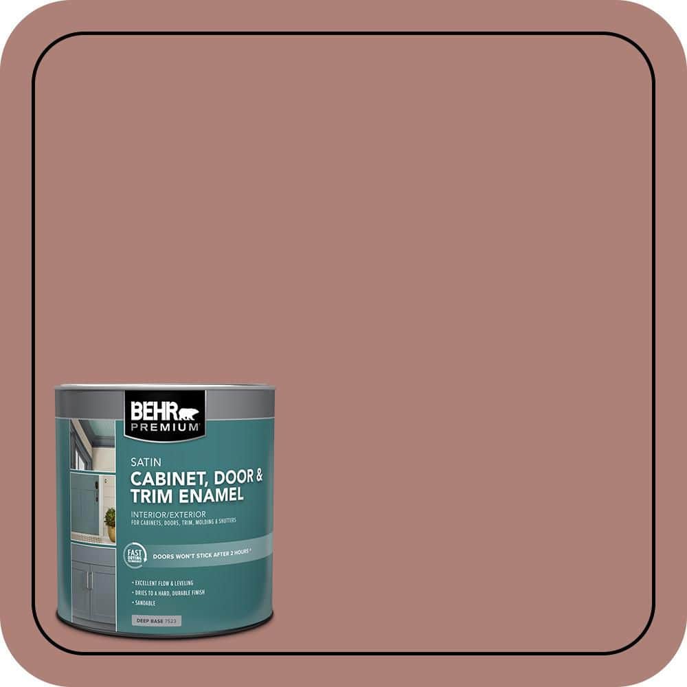 BEHR PREMIUM 1 qt. #S170-5 Smoke Bush Rose Satin Enamel Interior/Exterior Cabinet, Door & Trim Paint