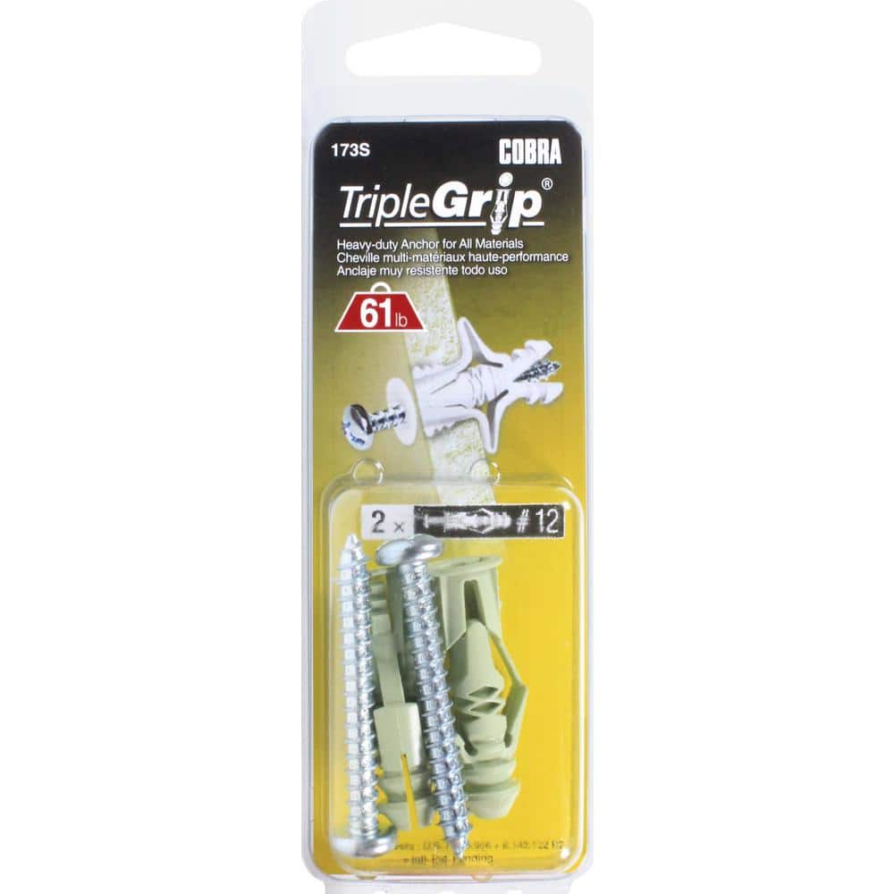 Cobra Anchors #12 1-3/4 in. Anchors with Screws (2-Pack) (3)