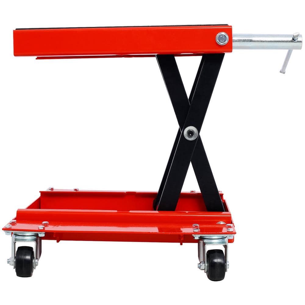 Tidoin 1100 lb. Red Heavy Duty Dolly Wide Deck Scissor Lift Jack with 4-Wheel (3)