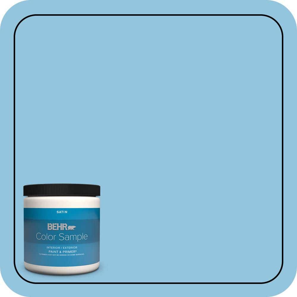 BEHR PREMIUM PLUS 8 oz. #550D-4 Caribbean Coast Satin Enamel Interior/Exterior Paint & Primer Color Sample
