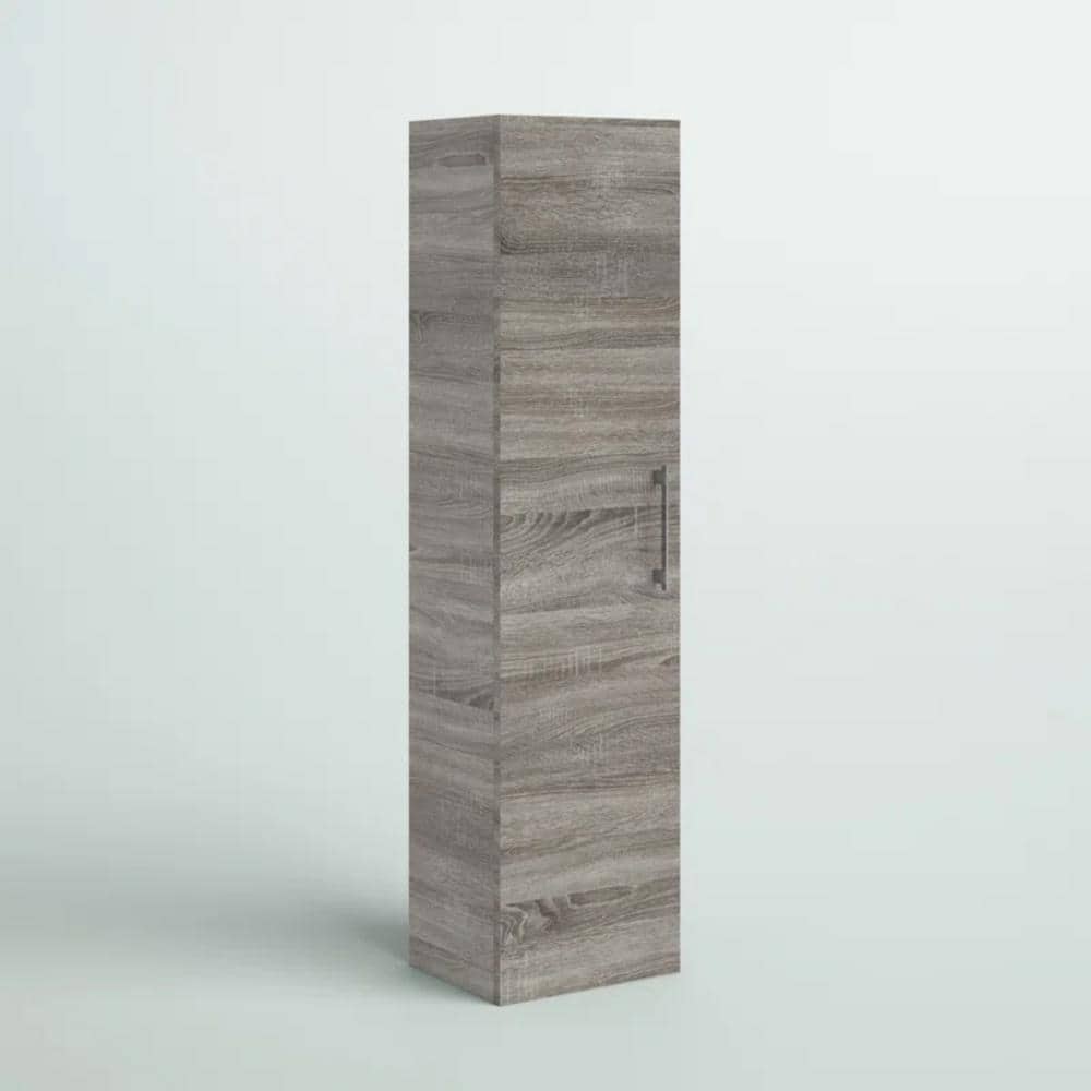 Cutler Kitchen and Bath Kato 15 in. W x 12 in. D x 48 in. H Wall Mounted Linen Cabinet in Dorato with Adjustable Shelves (3)