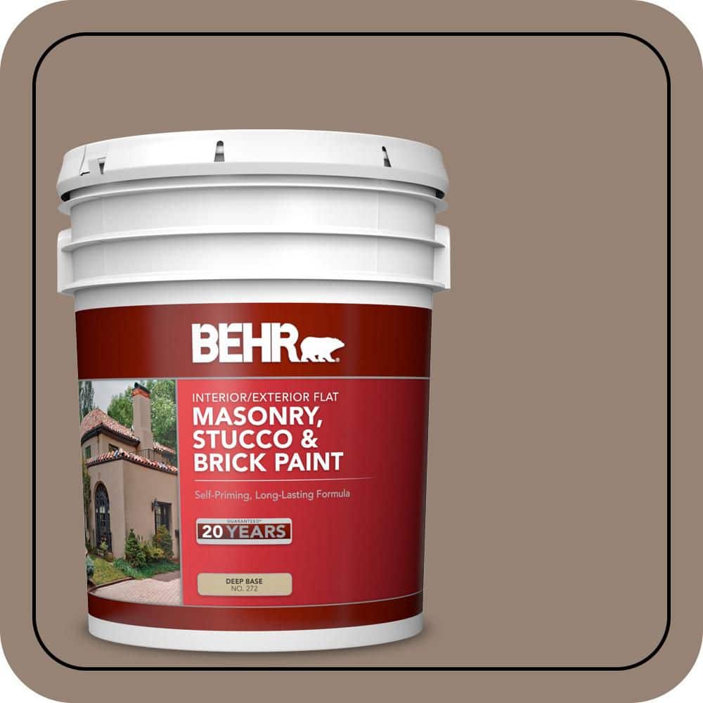 BEHR 5 gal. #N230-5 Dry Brown Flat Interior/Exterior Masonry, Stucco and Brick Paint (1)