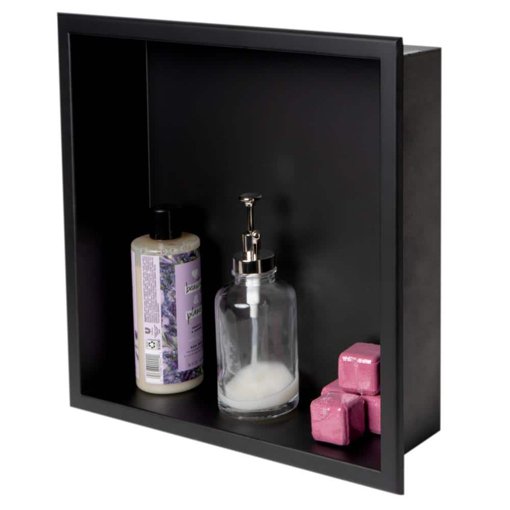 ALFI BRAND Matte Black 16 in. x 16 in. Stainless Steel Niche (1)