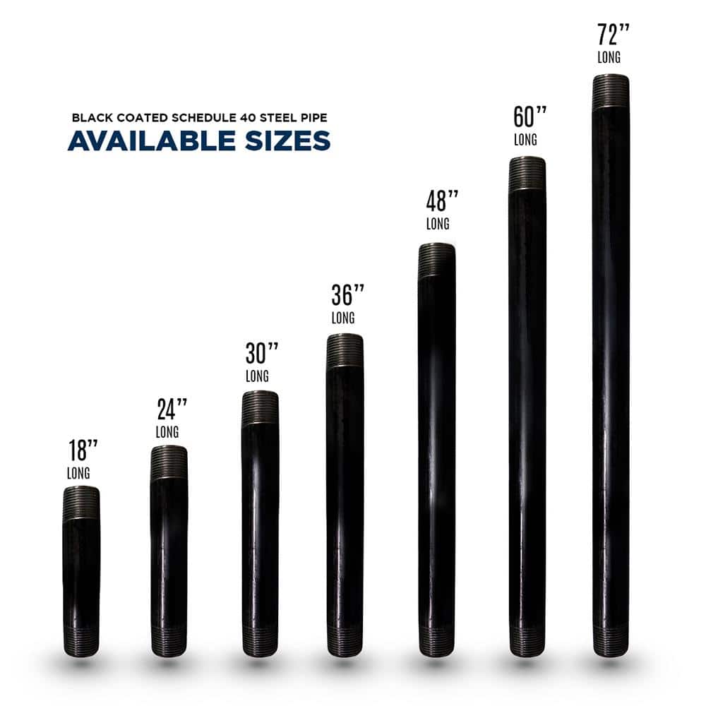 PLUMBFLEX 1/2 in. x 5 ft. Black Steel Pipe (3)