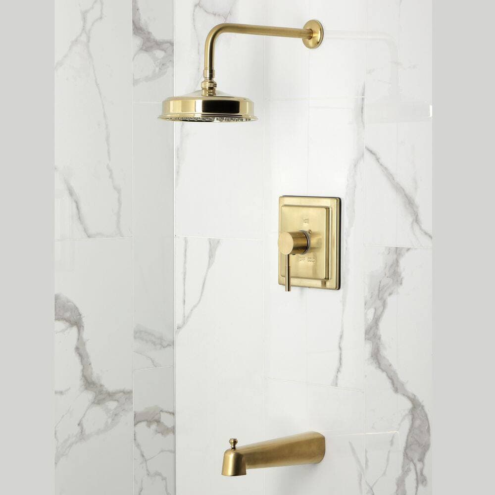 Kingston Brass Concord 1-Handle 1-Spray Tub and Shower Faucet 1.8 GPM in Brushed Brass (2)