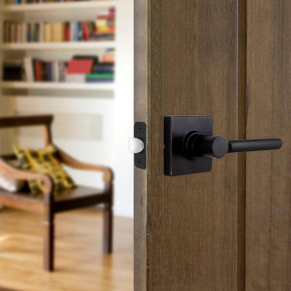 Defiant Tonebridge Aged Bronze Hall/Closet Door Lever with Square Rose 12-Pack (3)