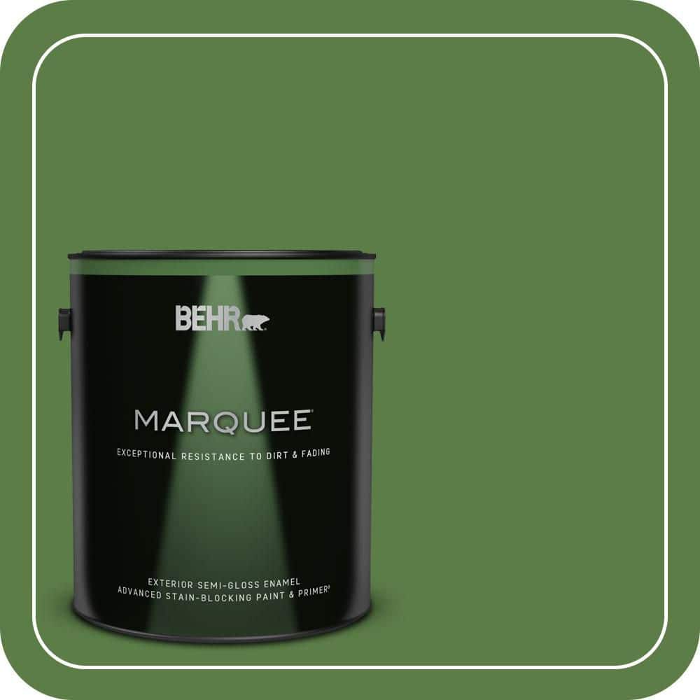 BEHR MARQUEE 1 gal. #440D-6 Grassy Field Semi-Gloss Enamel Exterior Paint & Primer