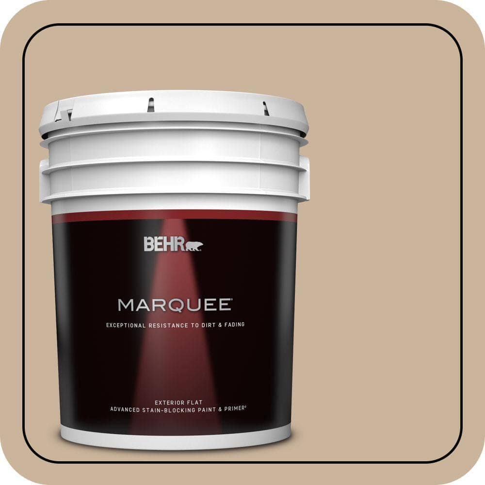 BEHR MARQUEE 5 gal. #PPU4-07 Mushroom Bisque Flat Exterior Paint & Primer (1)