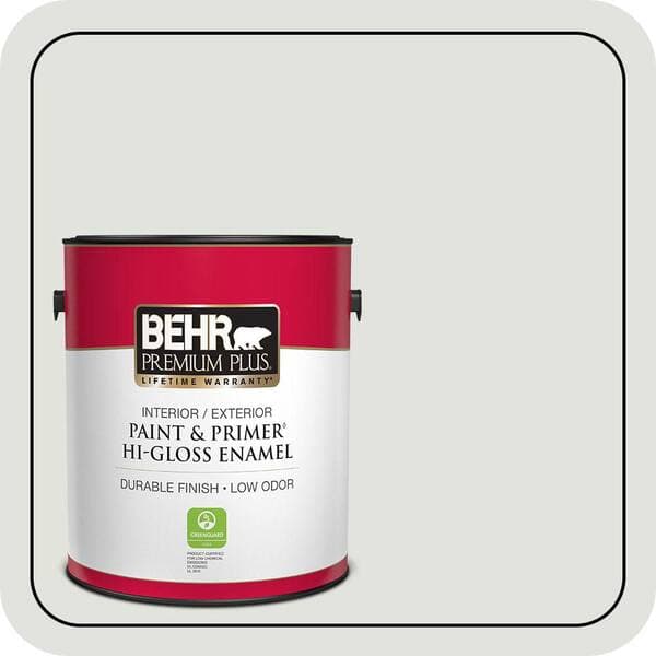 BEHR PREMIUM PLUS #BL-W13 Silver Polish Flat Interior/Exterior Paint & Primer Color Sample (4)