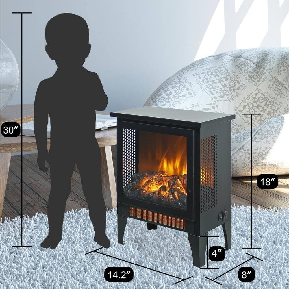 Unbranded 15 in. 3D Flame Electric Infrared Quartz Wall Furnace without remote control (2)
