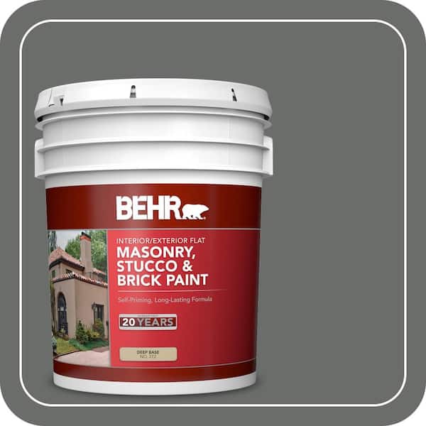 BEHR 5 gal. #PPU25-03 Shadows Flat Masonry, Stucco and Brick Interior/Exterior Paint (2)