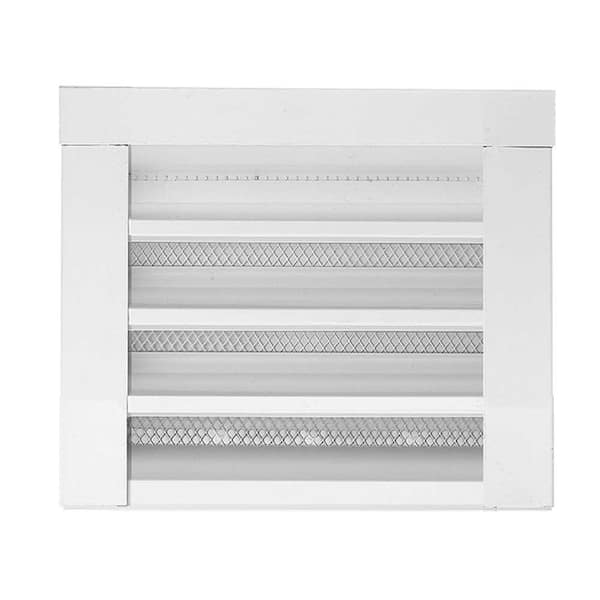 Gibraltar Building Products 14 in. x 12 in. Rectangular White Galvanized Steel Built-in Screen Gable Louver Vent (2)