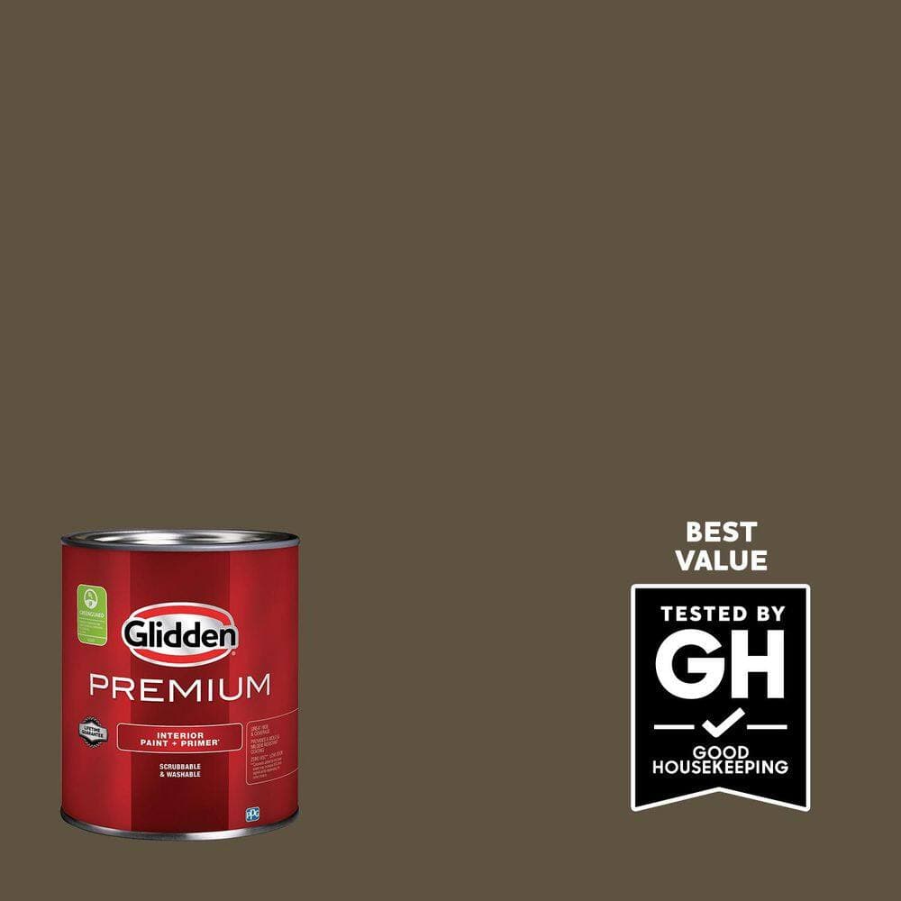 Glidden Premium 1 qt. PPG1024-7 Friar's Brown Semi-Gloss Interior Latex Paint