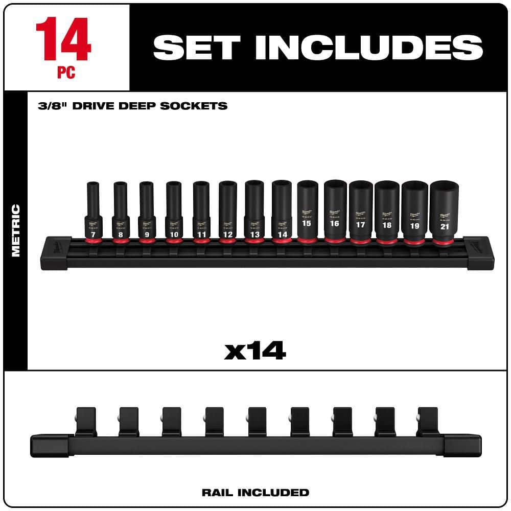 Milwaukee SHOCKWAVE . Drive Deep Well 6 Point Impact Socket Set (3)