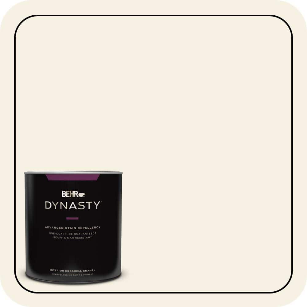 BEHR DYNASTY 1 qt. #OR-W14 White Veil Eggshell Enamel Interior Stain-Blocking Paint & Primer