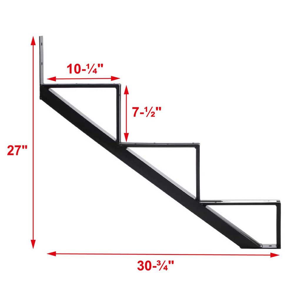 Pylex 3-Steps Steel Stair Stringer black 7-1/2 in. x 10-1/4 in. (Includes 1 Stair Stringer) (2)