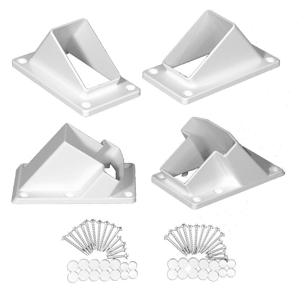Weatherables Riviera White Stair Railing Bracket Kit (4-Piece) (1)