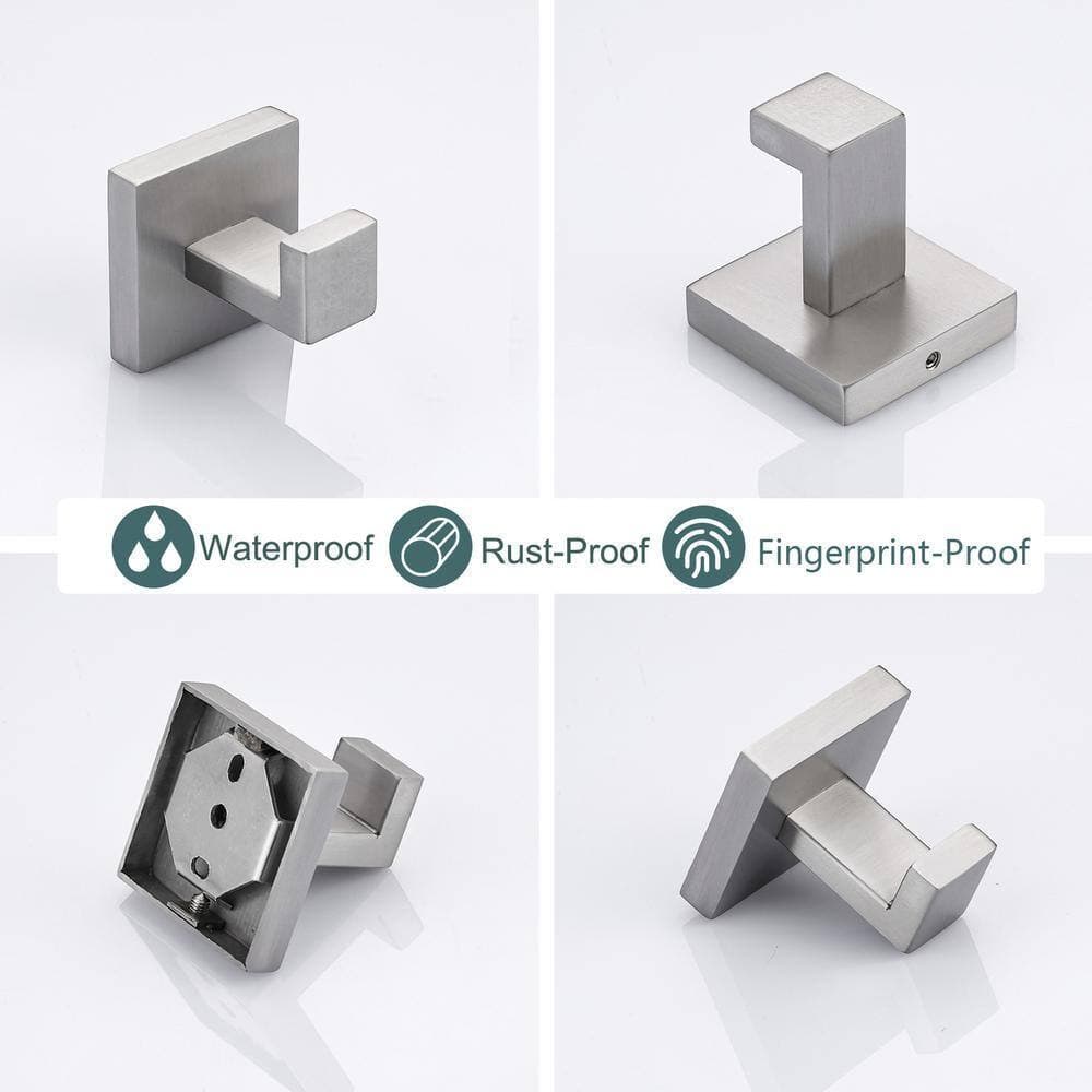 ALEASHA J-Hook Wall Mounted Hook Robe/Towel Hooks 4 pcs (3)