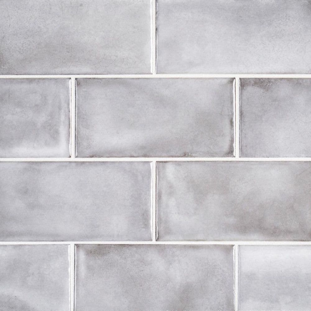Jeffrey Court Gris Rustico 3 in. x 6 in. Glossy Textured Ceramic Wall Tile (0.125 sq. ft. /Each) (2)