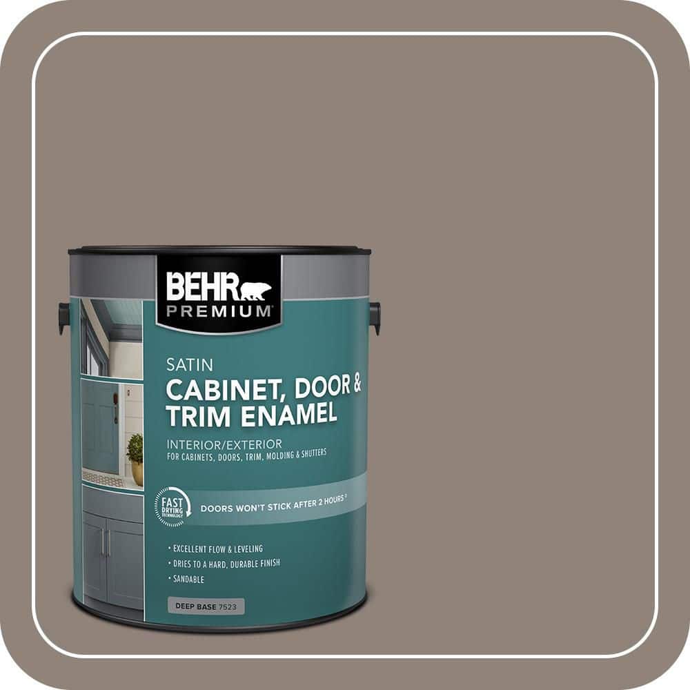 BEHR PREMIUM 1 gal. #N200-5 Woodcraft Satin Enamel Interior/Exterior Cabinet, Door & Trim Paint