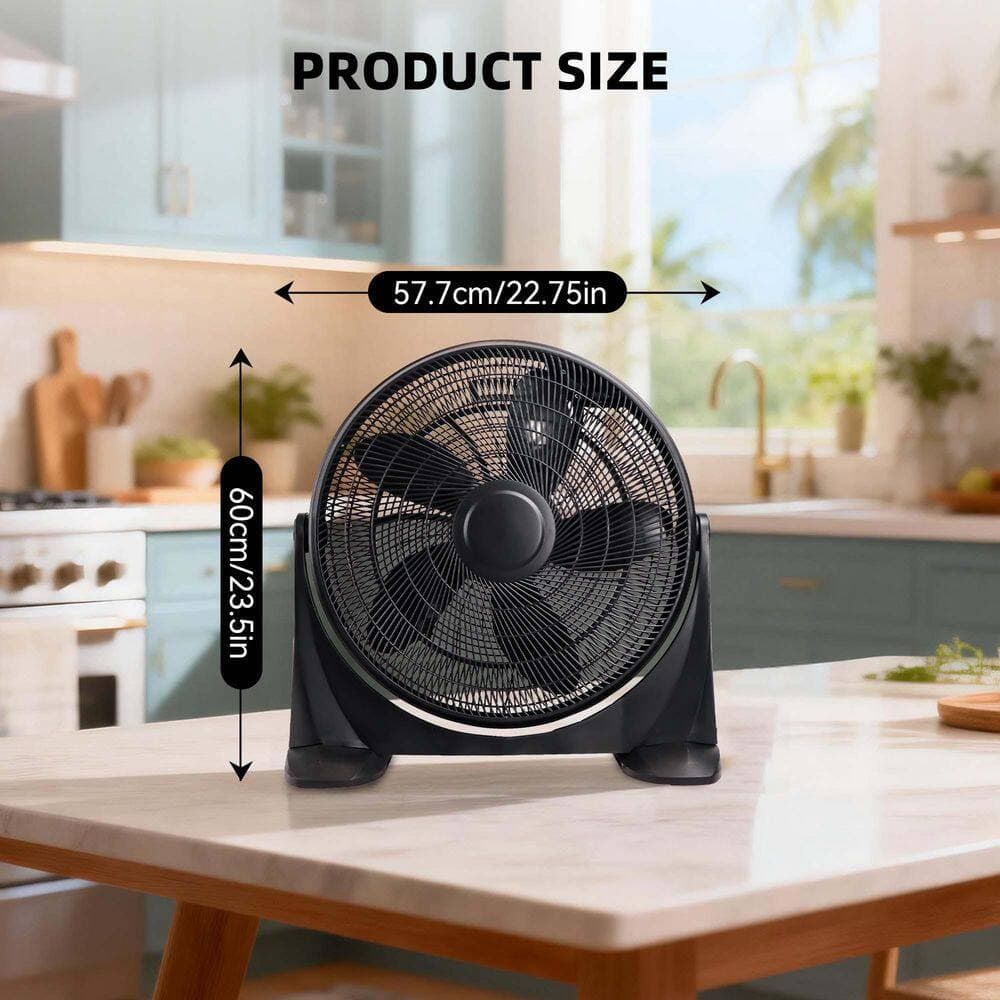 BEYOND BREEZE 20 in. Air Circulator Fan, High Velocity Floor Fan with Adjustable 180 Tilt,Large Turbo Fan for Home, Bedroom, Black (3)