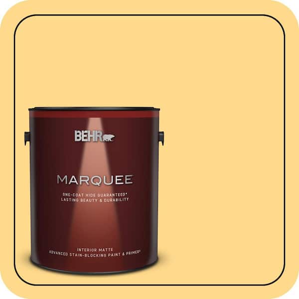 BEHR MARQUEE 1 gal. #P260-4 Banana Mania Matte Interior Paint & Primer (2)