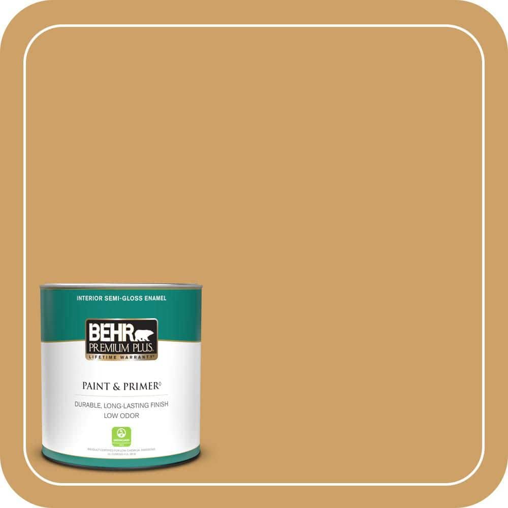 BEHR PREMIUM PLUS 1 qt. #MQ2-16 Summer in the City Semi-Gloss Enamel Low Odor Interior Paint & Primer