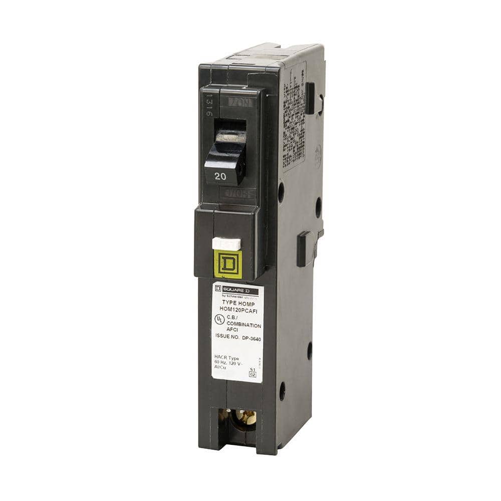 Square D Homeline 20 Amp Single-Pole Plug-On Neutral Combination Arc Fault Circuit Breaker 12-Pack (HOM120PCAFIC12)