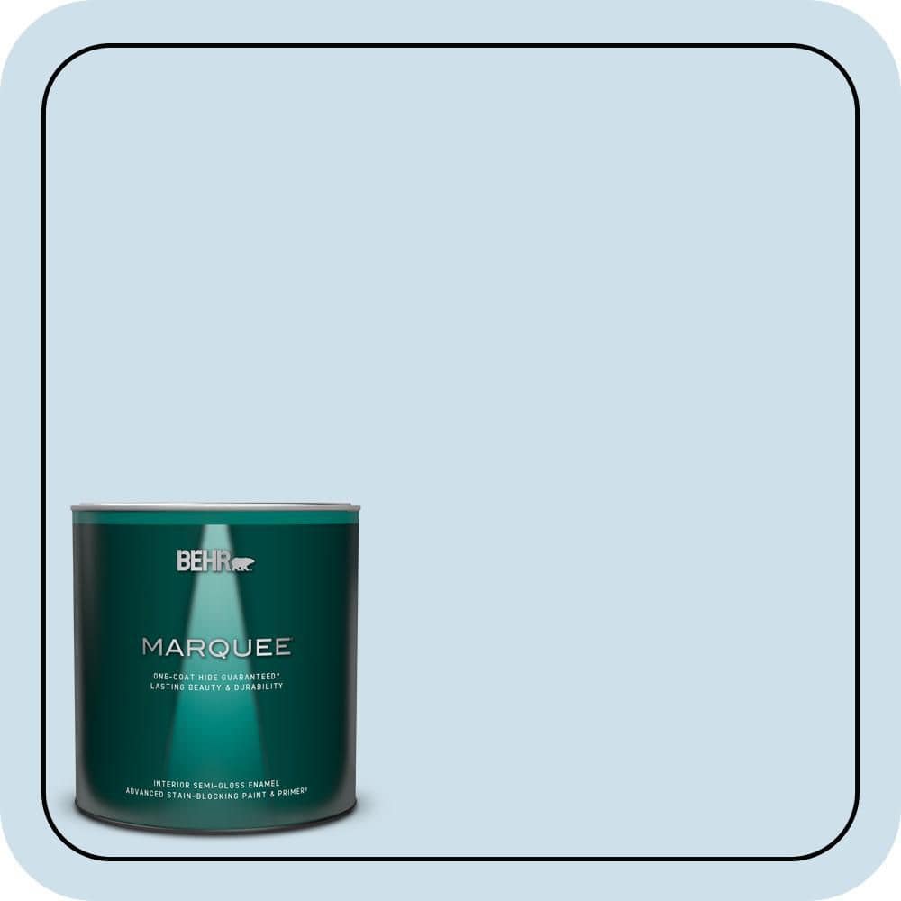 BEHR MARQUEE 1 qt. #560A-1 Pale Sky Semi-Gloss Enamel Interior Paint & Primer