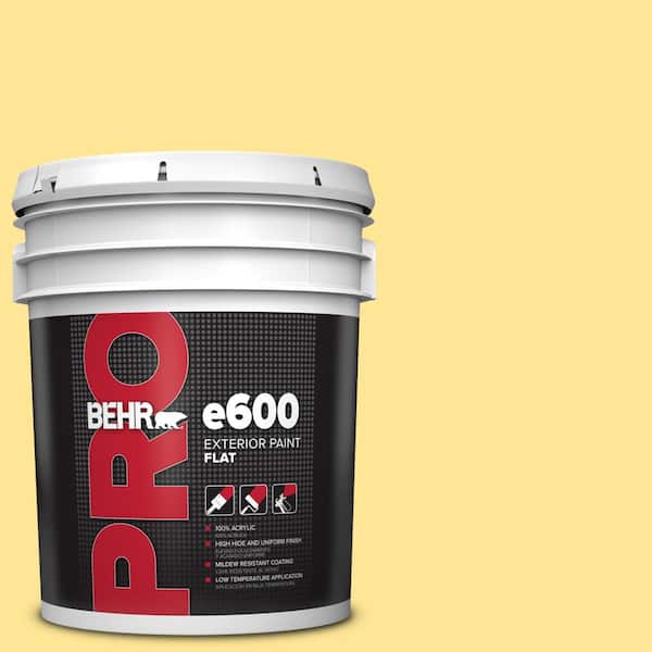 BEHR PRO 5 gal. #390B-4 Chilled Lemonade Flat Exterior Paint (2)