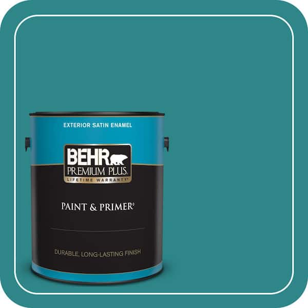 BEHR PREMIUM PLUS #M460-6 Thai Teal One-Coat Hide Enamel Interior Stain-Blocking Paint and Primer (2)