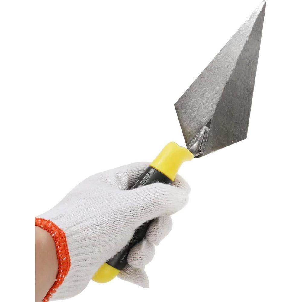 KIWDZFU 11x6 Plastering Trowel with SQ Teeth V Teeth Bricklaying Trowel Rubber Handle Concrete Tools 4 Piece Set (3)
