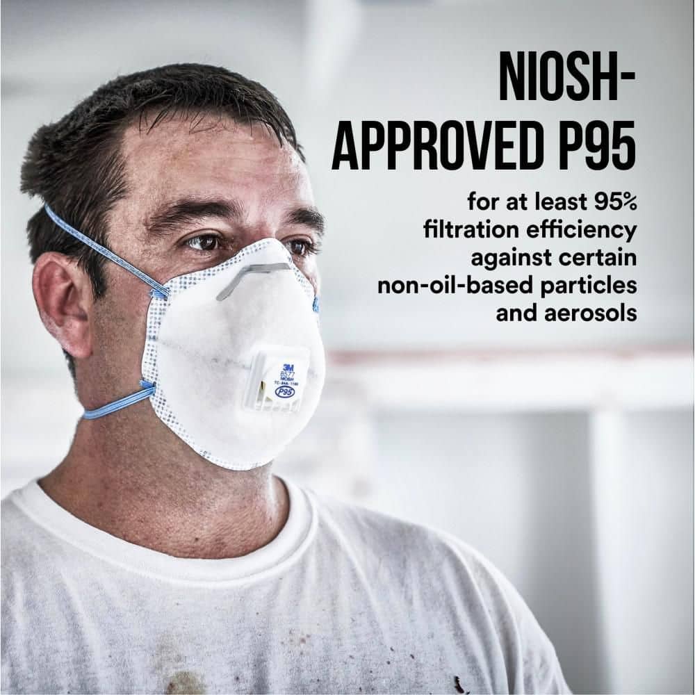 3M 8577 P95 Paint Odor Disposable Respirator with Cool Flow Valve (2-Pack) (2)