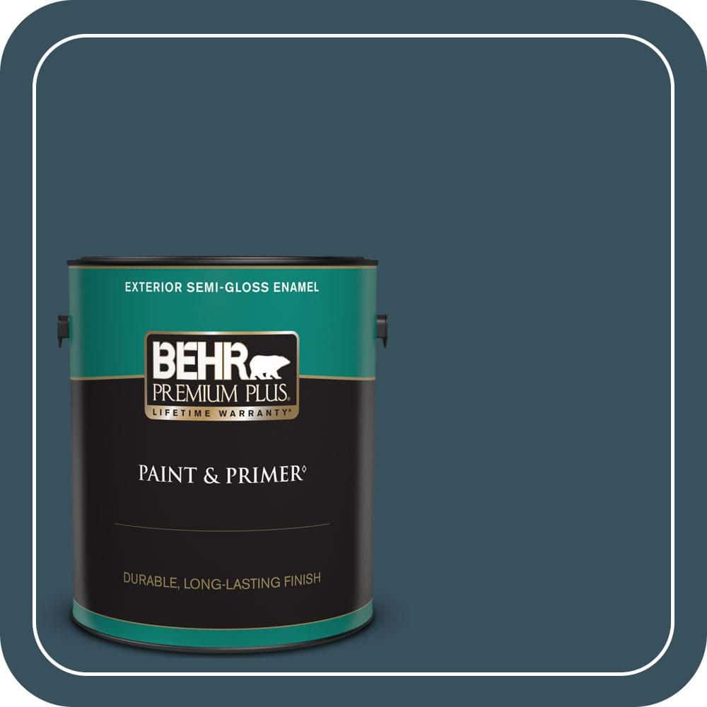 BEHR PREMIUM PLUS 1 gal. #PPU13-20 Restless Sea Semi-Gloss Enamel Exterior Paint & Primer