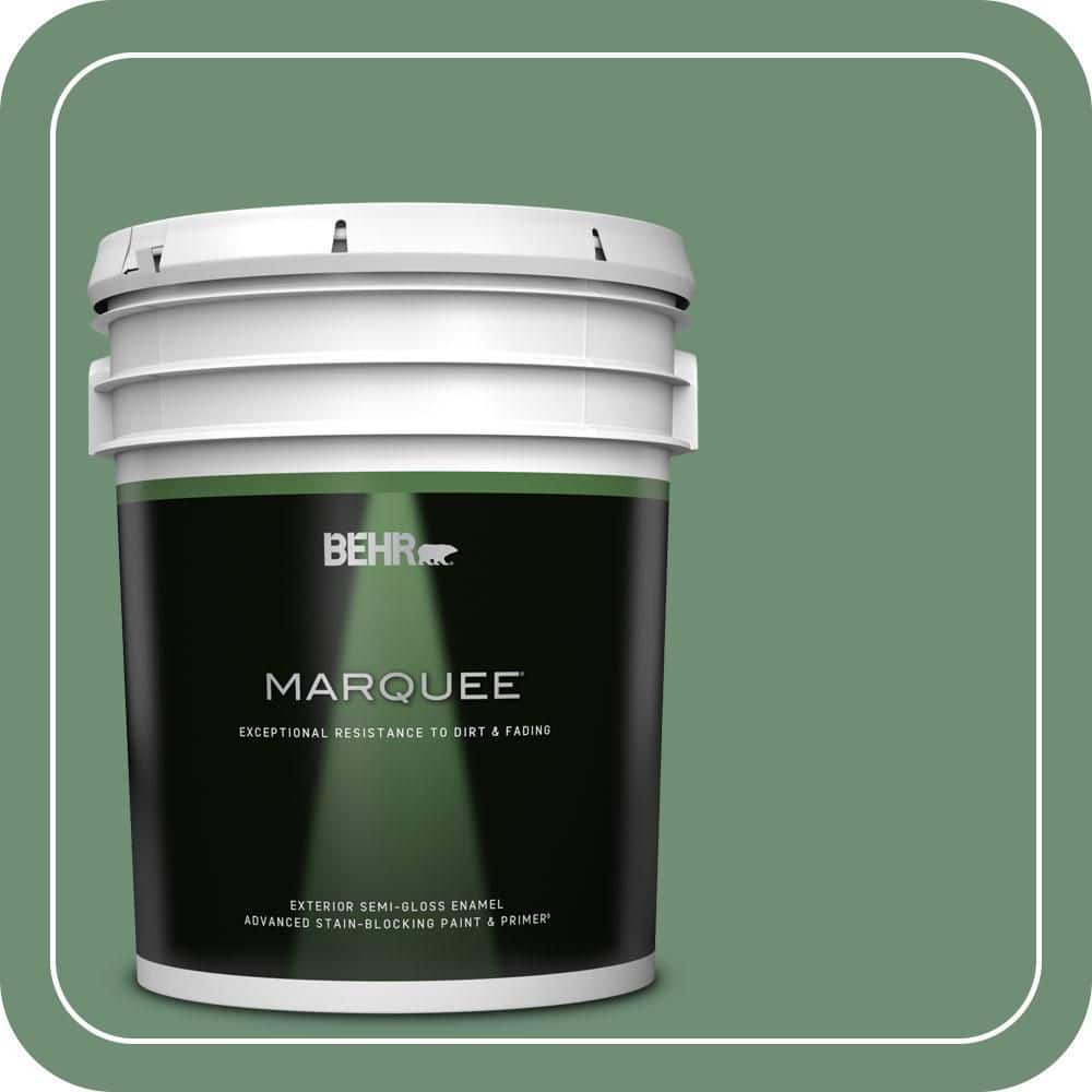 BEHR MARQUEE 5 gal. #QE-46 Ivy Wreath Semi-Gloss Enamel Exterior Paint & Primer