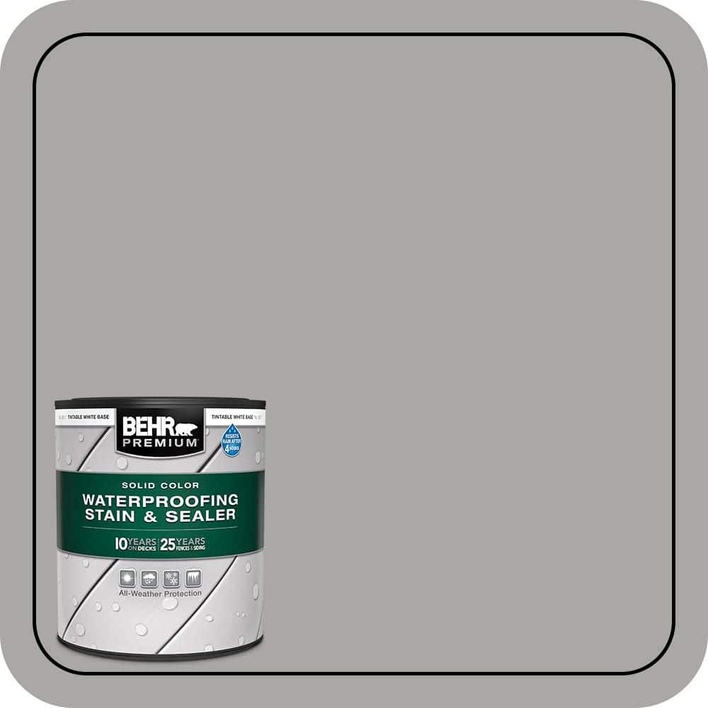 BEHR PREMIUM 1 qt. #PFC-68 Silver Gray Solid Color Waterproofing Exterior Wood Stain and Sealer (1)