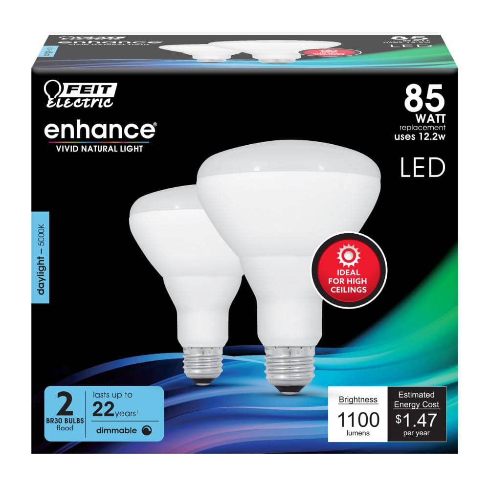 Feit Electric 85-Watt Equivalent BR30 Dimmable CEC 90+ CRI Recessed CEC Title 20 E26 Flood LED Light Bulb, Daylight 5000K (2-Pack) (4)