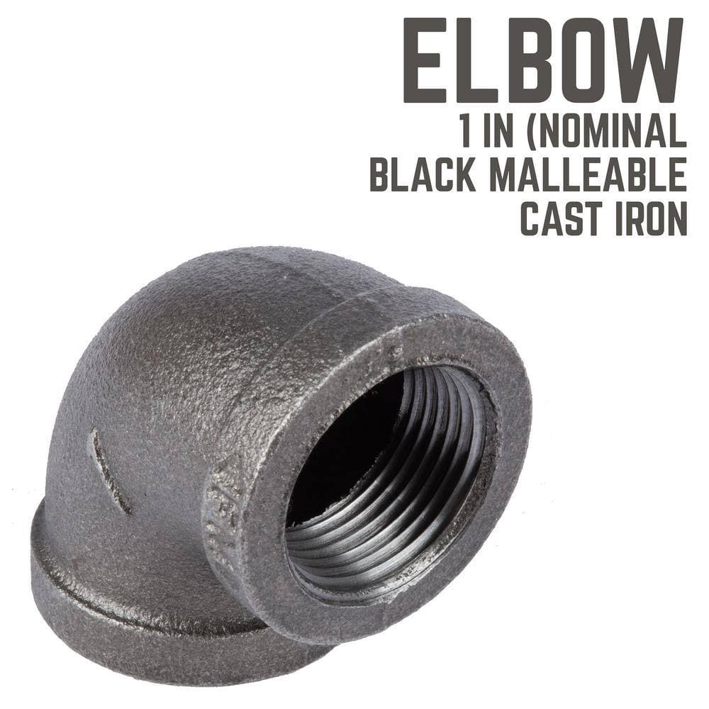 PIPE DECOR 1 in. Black Iron ° FPT FPT Elbow Fitting (2)