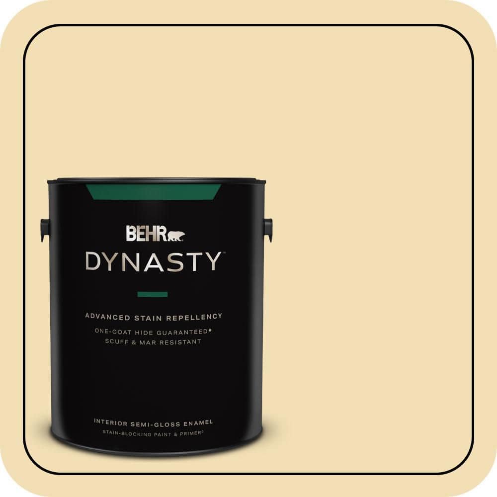 BEHR DYNASTY 1 gal. #PPU6-12 Calla Semi-Gloss Enamel Interior Stain-Blocking Paint & Primer