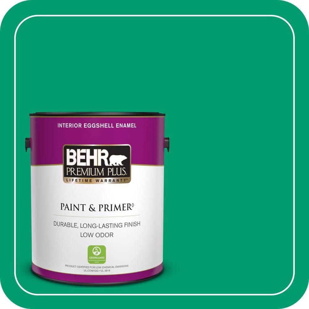 BEHR PREMIUM PLUS 1 gal. #S-G-460 Mint Sprig Eggshell Enamel Low Odor Interior Paint & Primer