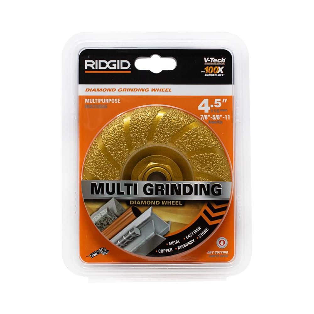 RIDGID 4.5 in. V-Tech Multipurpose Grinding Wheel (4)