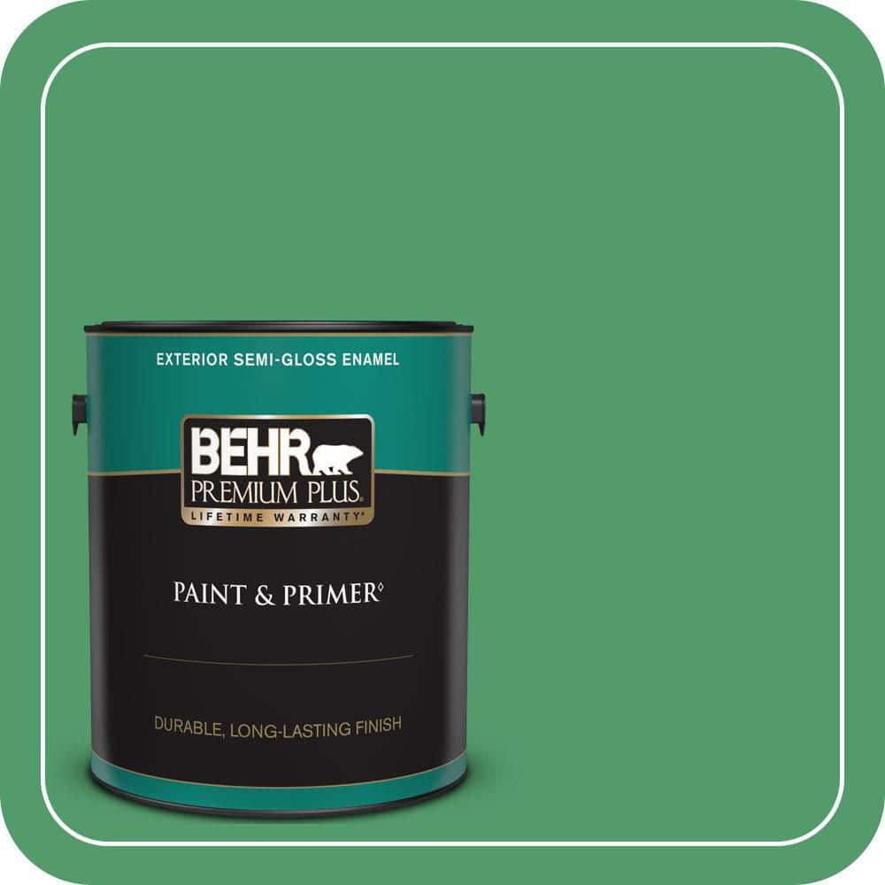 BEHR PREMIUM PLUS 1 gal. #P410-6 Solitary Tree Semi-Gloss Enamel Exterior Paint & Primer
