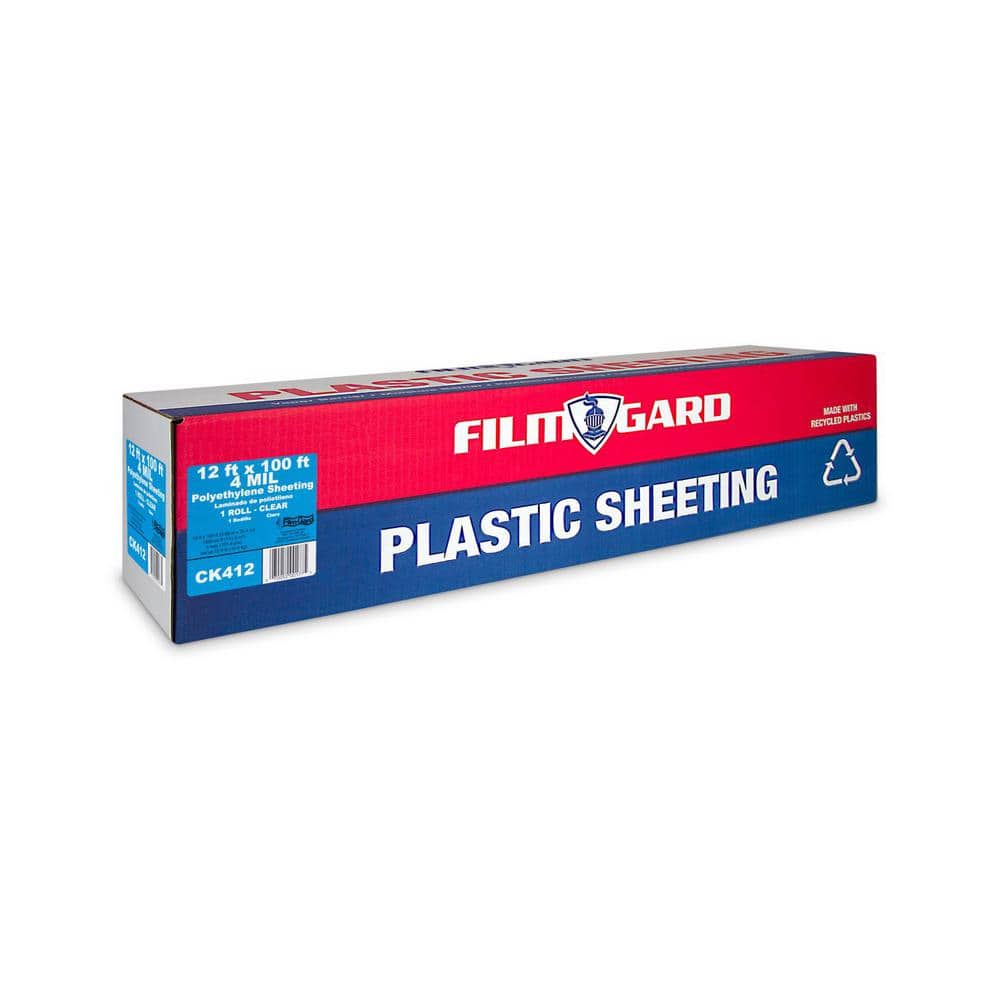 Film-Gard 12 ft. x 100 ft. x 4 mil Clear Plastic Sheeting (2)