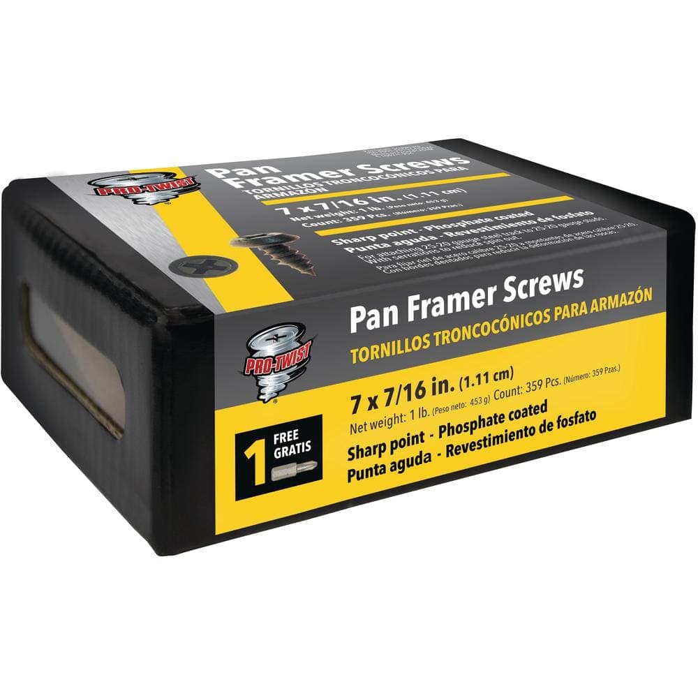Pro-Twist #8 x 3/4 in. #2 Phillips Pan Head Screws 1 lb. Box