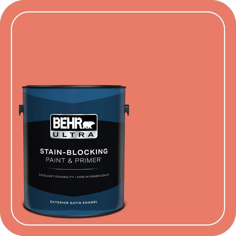 BEHR ULTRA 1 gal. #P180-5 Watermelon Slice Satin Enamel Exterior Paint & Primer